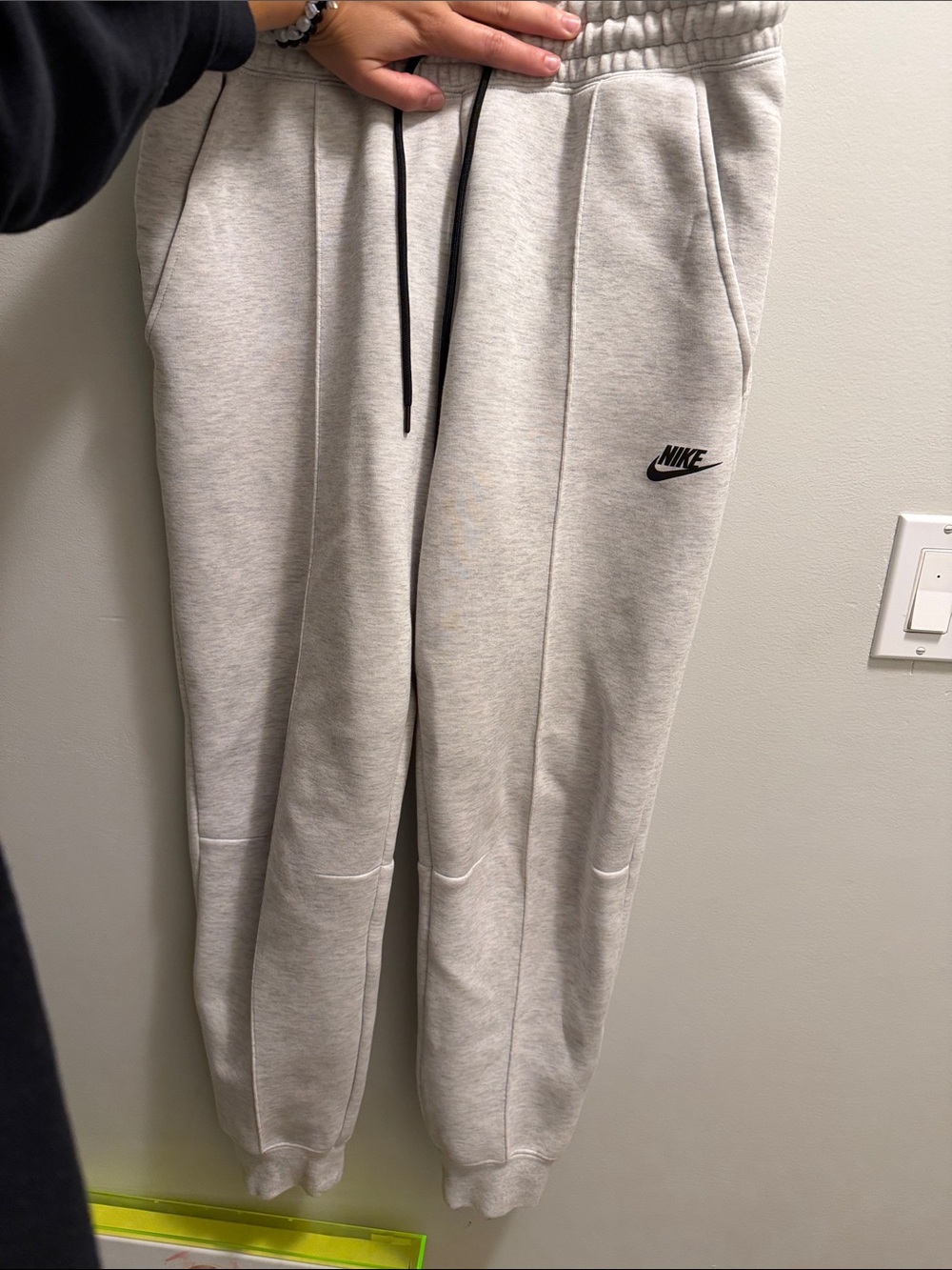 Nike Light Gray Sweatpants with Black Swoosh - Picture 3 of 3